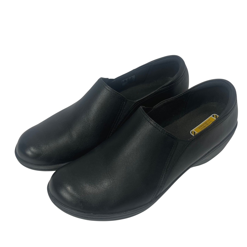 Clark Black Grasp Chime Slip Resistant Slip On Nursing Shoes Clogs Light Size 10
